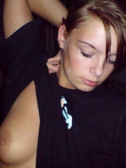 cute teen brunette shows off some snatch